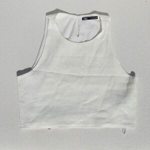 ZARA linen blend crop top size medium
